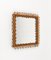 Mid-Century Rattan and Bamboo Squared Wall Mirror, Italy, 1960s 3
