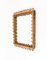 Mid-Century Rattan and Bamboo Squared Wall Mirror, Italy, 1960s 6