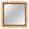 Mid-Century Rattan and Bamboo Squared Wall Mirror, Italy, 1960s, Image 1