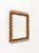 Mid-Century Rattan and Bamboo Squared Wall Mirror, Italy, 1960s 2