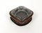 Mid-Century Square Ashtray in Leather and Glass in the style of Jacques Adnet, Italy, 1970s, Image 12