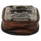 Mid-Century Square Ashtray in Leather and Glass in the style of Jacques Adnet, Italy, 1970s, Image 2