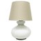 Dutch White Glass Table Lamp by Dijkstra, 1970s, Image 1