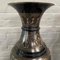 Large Black and Gold Etched Brass Vases, Set of 2 12