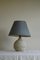 Vintage Pottery Table Lamp with Silk Shade, Image 2