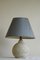 Vintage Pottery Table Lamp with Silk Shade, Image 1