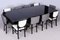 Mesa de comedor extensible Art Déco grande de cromo y vidrio negro, años 30, Imagen 7