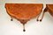 Vintage Queen Anne Style Burr Walnut Console Tables, 1930s, Set of 2 8