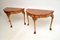 Vintage Queen Anne Style Burr Walnut Console Tables, 1930s, Set of 2 6