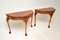 Vintage Queen Anne Style Burr Walnut Console Tables, 1930s, Set of 2 5