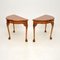 Vintage Queen Anne Style Burr Walnut Console Tables, 1930s, Set of 2 4