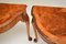 Vintage Queen Anne Style Burr Walnut Console Tables, 1930s, Set of 2 10