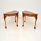 Vintage Queen Anne Style Burr Walnut Console Tables, 1930s, Set of 2 3