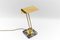 Golden Bankers Table Lamp on Marble Foot, 1960s 1