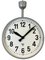 Grande Horloge Industrielle Double Face de Chemin de Fer ou d'Usine de Pragotron, 1950s 1