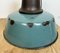 Large Industrial Petrol Enamel Factory Lamp with Cast Iron Top, 1960s 13