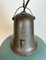 Large Industrial Petrol Enamel Factory Lamp with Cast Iron Top, 1960s, Image 6