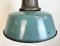 Large Industrial Petrol Enamel Factory Lamp with Cast Iron Top, 1960s 4