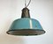 Large Industrial Petrol Enamel Factory Lamp with Cast Iron Top, 1960s 7