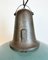Large Industrial Petrol Enamel Factory Lamp with Cast Iron Top, 1960s, Image 3