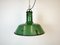 Large Industrial Green Enamel Factory Pendant Lamp from Revo, 1940s 2