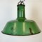 Large Industrial Green Enamel Factory Pendant Lamp from Revo, 1940s 5