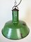 Large Industrial Green Enamel Factory Pendant Lamp from Revo, 1940s, Image 9