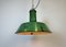 Large Industrial Green Enamel Factory Pendant Lamp from Revo, 1940s 18