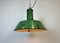 Large Industrial Green Enamel Factory Pendant Lamp from Revo, 1940s, Image 18