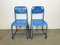 Chaises Industrielles en Fer Bleu, 1950s, Set de 2 5