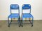 Industrial Blue Iron Chairs, 1950s, Set of 2 5