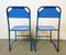 Industrial Blue Iron Chairs, 1950s, Set of 2 6