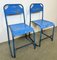 Chaises Industrielles en Fer Bleu, 1950s, Set de 2 4