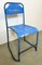 Industrial Blue Iron Chairs, 1950s, Set of 2 9