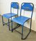 Industrial Blue Iron Chairs, 1950s, Set of 2 2
