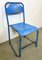 Industrial Blue Iron Chairs, 1950s, Set of 2 15