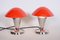 Bauhaus Red Chrome Table Lamps attributed to Napako, 1930s, Set of 2, Image 3