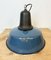 Industrial Blue Enamel Factory Lamp with Cast Iron Top, 1960s 13