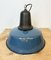 Industrial Blue Enamel Factory Lamp with Cast Iron Top, 1960s, Image 13