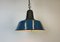 Industrial Blue Enamel Factory Lamp with Cast Iron Top, 1960s, Image 17