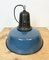 Industrial Blue Enamel Factory Lamp with Cast Iron Top, 1960s 10
