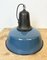 Industrial Blue Enamel Factory Lamp with Cast Iron Top, 1960s 15