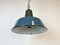 Industrial Blue Enamel Factory Lamp with Cast Iron Top, 1960s, Image 7