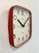 Reloj de pared francés vintage de baquelita roja de Trophy, años 90, Imagen 5