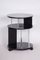 Small Bauhaus Black Round Side Table in Chrome-Plated Steel & Beech, 1930s 10
