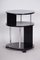 Small Bauhaus Black Round Side Table in Chrome-Plated Steel & Beech, 1930s 2