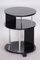 Small Bauhaus Black Round Side Table in Chrome-Plated Steel & Beech, 1930s 1