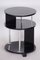 Small Bauhaus Black Round Side Table in Chrome-Plated Steel & Beech, 1930s, Image 1