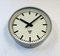 Industrial Light Grey Factory Wall Clock from Pragotron, 1960s 5