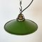 Lámpara de techo industrial esmaltada en verde, años 30, Imagen 6